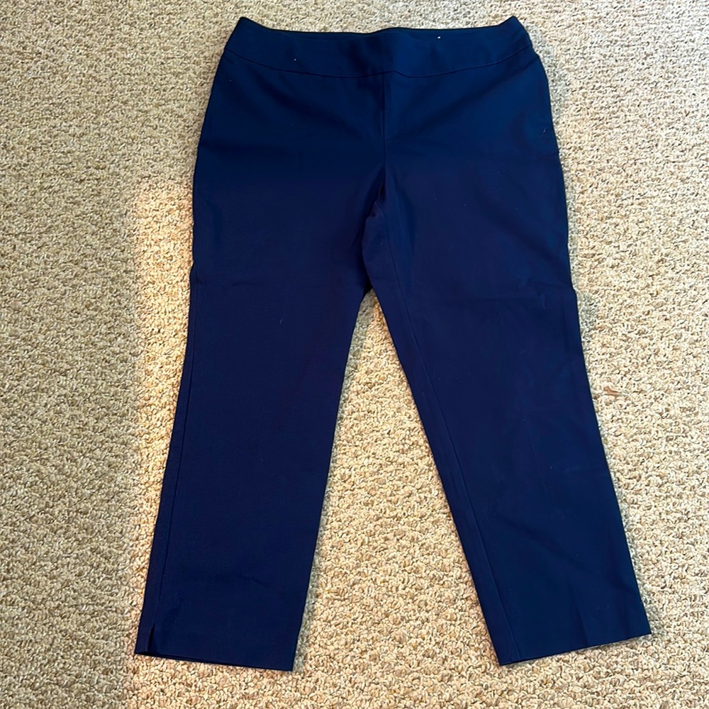 Chicos so slimming, pull on navy dress pant in 14-16 S (2.5 short)
